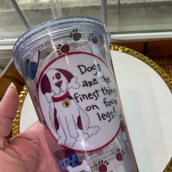 Adorable 17oz Acrylic Dog Tumbler W/Straw NWT - Picture 7 of 8